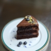 Chocolate cake with blueberries