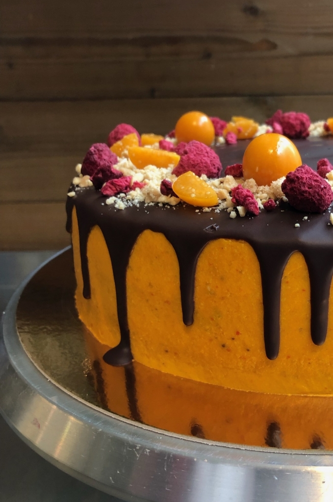 Indulge in Delight: Chocolate Cake with Pumpkin & Peanut Butter